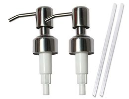 hands soap Canada - 304 Stainless Steel Soap and Lotion Dispensers Replacement Pump For 28 400 Bottles Jars Bathroom Screw Liquid Pumps Head With Tubes