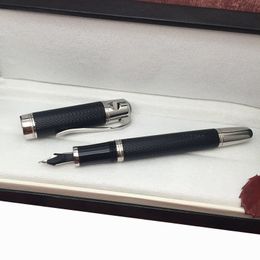 2022 pluma de repuesto de plata GiftPen Clásico Black Blue Metal Ballpoint Pen con clip Silver School Office Papelería Luxury Write Relabiling Bols Pens for Regional