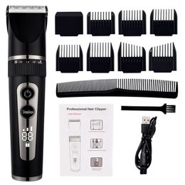 Full Body Washable Electric Hair Clipper Ceramic Professional Fine Adjustable Trimmer Low Noise Cutting Machine Razor 220222