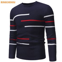 Mens sweater Autumn men's O-neck sweater Korean knitted fashion bottoming shirt pullover sweater youth slim line 211221