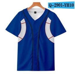 Mens 3D Printed Baseball Shirt Unisex Short Sleeve t shirts 2021 Summer T shirt Good Quality Male O-neck Tops 053