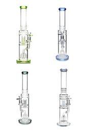 Vintage 15inch Pulsar Showerhead Perc Glass Bong Water HOOKAH Pipes Dab Rig Smoking Oil Burner With Bowl can put customer logo