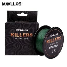 Mavllos Killers 220M 4 Strands Braided Fishing Line Weave 4-80Lb Super Strong Low Memory Saltwater Multifilament Braid