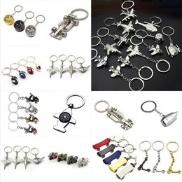 5Pcs/Set Fashion Man Keychain Car Motorcycle Aircraft Pendant Alloy Keychain Car Keyring Gift