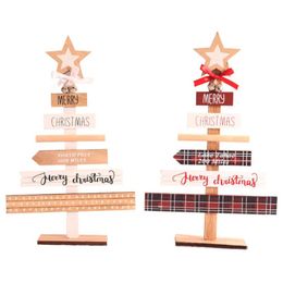 Christmas Decorations Wooden Tabletop Tree Mini With 1 Star Treetop And Bells Ornaments Decors Christm