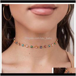 S1697 Fashion Jewelry Devils Eye Handmade Colorful Beads Chain Short Uokha Pendant Hbsxj