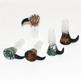 Smoking Thick Bowl Piece for Glass Bong slides Funnel Bowls Pipes oil rigs with quartz tips silicone nectars dab straw