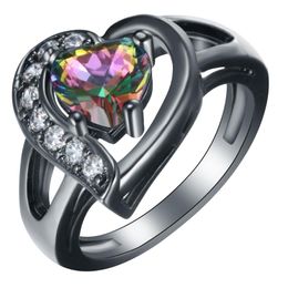 Wedding Rings Magic Engagement for Women 2021 Opal Blue Red Pink White Heart Zirconia Jewellery Love Ring