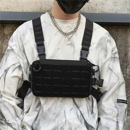 Streetwear Tactical Chest Rig Bag Unisex Vest Hip Hop Style Crossbody Waist s Phone Pack Oxford cloth Functionality 211214