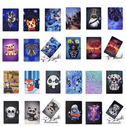 Leather Wallet Cases For Ipad Mini 6 2021 1 2 3 4 5 Tablet Fashion Flower Heart Panda Cute Shockproof Butterfly Print Wolf Animal Credit ID Card Slot Holder Flip Cover