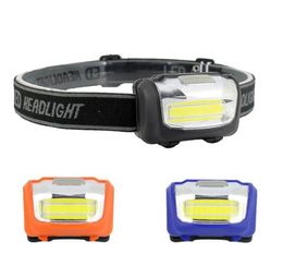 Mini Waterproof 600Lm COB LED Headlight 3 Battery Power Headlamp Bike Bicycle cycling Head light with Headband for Camping Hiking Biking Kids