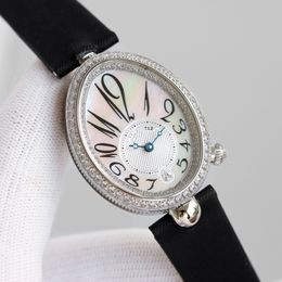 Women Automatic Mechanicial Watch Goose Eggs Design Arab Numbers Mother Pearl Shell Dial Wristwatch 8918BR Zircon Sapphire Clock