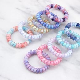 Telephone Wire Hair Band Camouflage Galaxy Fur Print Hairs Rope Tie Rubber Accessories Ponytail Holder Headdress Scrunchy Woman