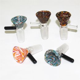 Wholesale High Quality Smoking Tools Glass Bowls Thick Round Filter Bowl With Handle 14mm 18mm Male Colored Oil Rig Water Bong