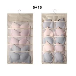 Storage Boxes & Bins Underwear Inner Clothes Bag Wall Hanging Double Wardrobe Pocket Home Socks Bra Big Capacity