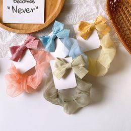 2 Pcs New Children Simple Beautiful Colourful Yarn Rubber Band Hair Rope Sweet Girl Baby Fashion Fabric Bow Hairpins Headwear