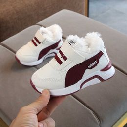 2020 Winter Kids Sports Shoes Children Casual Boys Plush Sneaker Fashion Autumn Girls Boots 1 2 3 4 5 6 Year Old Anti-slippery G1025