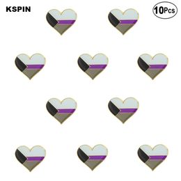 Demisexual Pride Heart Lapel Pin Flag badge Brooch Pins Badges 10Pcs a Lot