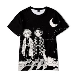 slayer tees UK - Demon Slayer 3D T-shirt Fashion Anime Kimetsu no Yaiba Ladies Tees Short sleeve boys and girls casual 210721