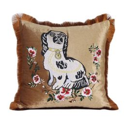 Luxurious designer animal pattern Cushion Decorative Pillow case exquisite embroidery velvet material cover and 7 colors and patterns