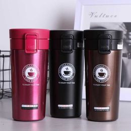 380ml Double Stainless Steel 304 Coffee Mug Leak-Proof Thermos Mug Travel Thermal Cup Thermosmug Water Bottle For Gifts Y0915