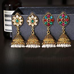 Dangle & Chandelier Ethnic Bridal Bride Kundan Jhumka Jhumki Indian Bahubali Drop Earrings Bells Pearls