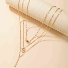 Tocona Elenant Geoemtry Pendant Necklace for Women Charms Multi-layer Gold Silver Colour Adjustable Party Jewellery Collar lcy-005 G1206