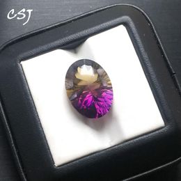 Cluster Rings CSJ Big Size Ametrine Quartz Loose Gemstone Concave Cut Fine Fire For 925 Silver Or Gold Jewelry Mounting Diy