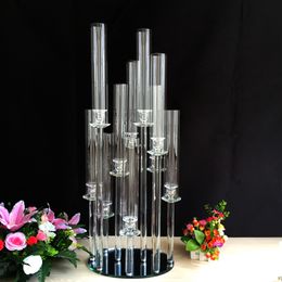 Only can use For LED candle stick holder) decoration clear acrylic crystal candelabra wedding centerpieces senyu692