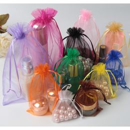 Wholesale Drawstring Organza bags Gift wrapping bag pack pouches Jewellery pouch Organiser Candy Colours bags package business present promotions