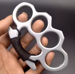 Weight About 74g Silver Black Metal knuckle duster four finger self Defence weapon equipment clasp safety men's and women's Bracelet Fitness EDC pocket tool