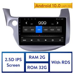 2Din Car dvd Radio GPS Player 4-core Android 10.1"Touchscreen Bluetooth for 2007-2013 Honda Fit with Steering Wheel Control