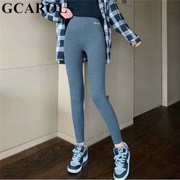 GCAROL Women Thick Fleece Legging High Waist Letters Pants Stretch Winter Seamless Fitness Can Be Worn Below Zero 211204
