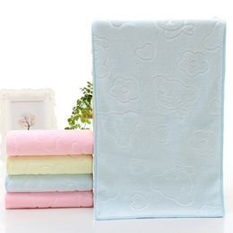 10pcs/lot Children Towel Cartoon embossed 25 * 50cm water absorbent children's Wash Towel Polishing Drying Cloths Home Textiles T2I52095