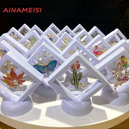 Pins, Brooches AINAMEISI Boxed Arrival Rhinestone Enamel Blue Butterfly Brooch Pearl Women's Insect Winter Design Fashion Jewellery
