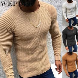 WEPBEL Men Winter Knitted Pullover Sweater Male Elegant Long Sleeve O Neck Fashion Knitted Bottoming Shirt Knitwear Y0907