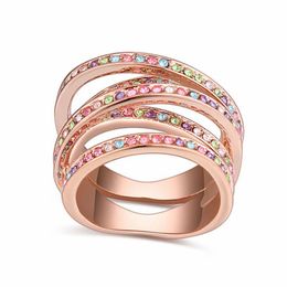 Wedding Rings 2021 Gorgeous Top Ring For Women Fashion Rose Gold-Color Luxury Engagement Jewellery Party Dress Accessories