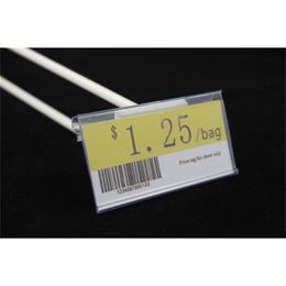 80x45mm Plastic Price Tag Display Shelf Mounted Basket Hanging Price Scan Frame Data Strip Label Holder Sign Clip