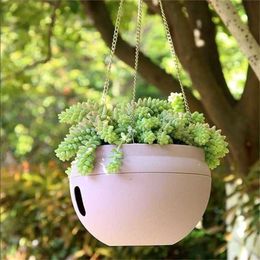 Hand Made Green Planter Hanging Vase Container Wall Plant Basket For Garden ptl01 211130