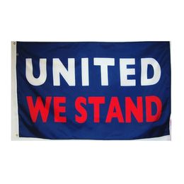 UNITED WE STAND 3x5ft Flags 100D Polyester Banners Indoor Outdoor Decoration Vivid Colour High Quality With Two Brass Grommets