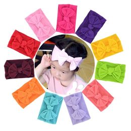 24color Pick Up Ribbed Cable Knit Nylon Headband,Soft Nylon Elastic Hairbands,Knotbow Headband Children Girls Headwear