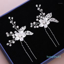 FORSEVEN 2 pcs Fashion Gold/Silver Color Rhinestone Pearls Hairpins Hair Clips Headpieces Bride Noiva Wedding Hair Jewelry1