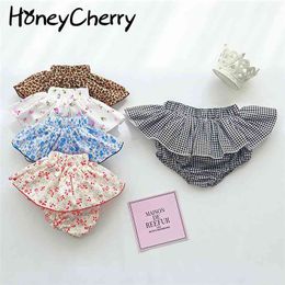 Girl shorts Summer flower pants culottes baby floral girl cotton 210702