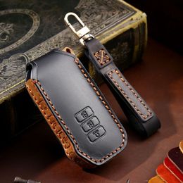 Luxury Car Key Case Cover Genuine Leather Keychain Accessories for Kia Ev6 Seltos K5 Sorento Mq4 7 Button Keyring Holder Shell 220228