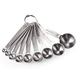 Stainless Steel Measuring Spoons, Spoons Cups Set for Dry and Liquid Ingredients 6 pack / 7 8 9 210615