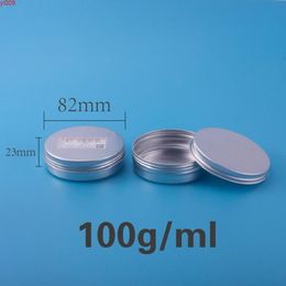 100ml Screw Thread Lid Empty Makeup Tool Cream Sample Jar Metal Aluminium Round Tin Cans Box Hair Conditioner 30pcs/lotjars