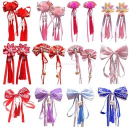 Hair Clips & Barrettes Baby Girls Chinese Style Furry Balls Bows Tassels Festival Dropship