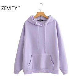 Women fashion long sleeve leisure hooded sweatshirts female basic front pockets fleece hoodie chic pullover tops H371 210420