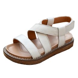 Sandals Children's Shoes Girls' Genuine Leather Summer Beach Princess Roman Soft Bottom Breathable Waterproof