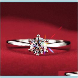 Cluster Jewelrylarge Simulated Crystal Rings Women Sliver Colour Engagement Alliance Usa Size Drop Delivery 2021 Rpk